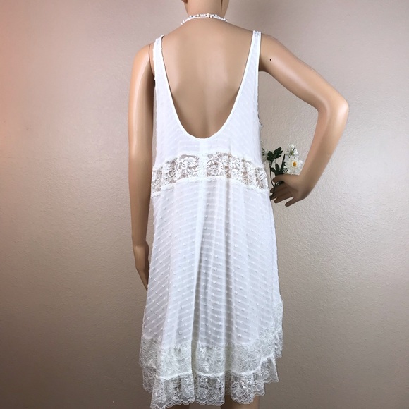 Olivaceous Eyelet Dot Lace Trapeze Tent Dress - Picture 5 of 8